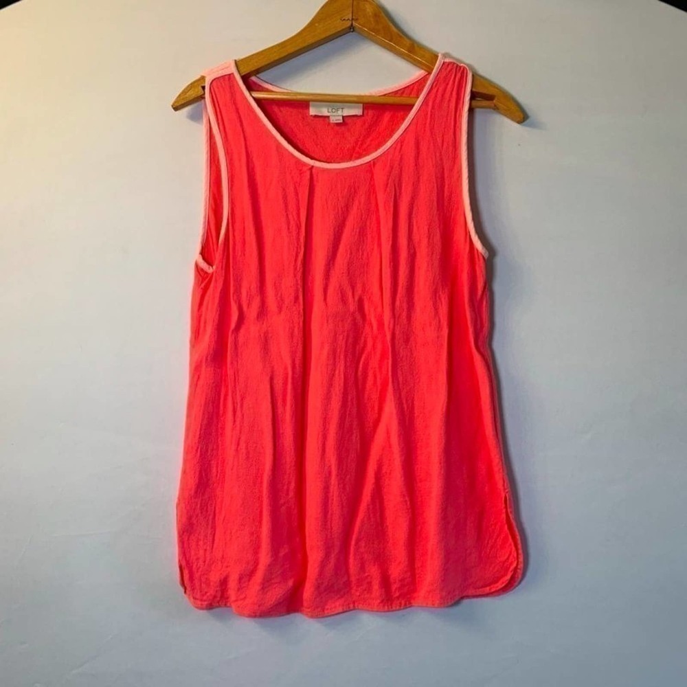 5/ $25 ANN Taylor Loft Pink Sleeveless blouse S - Picture 2 of 6